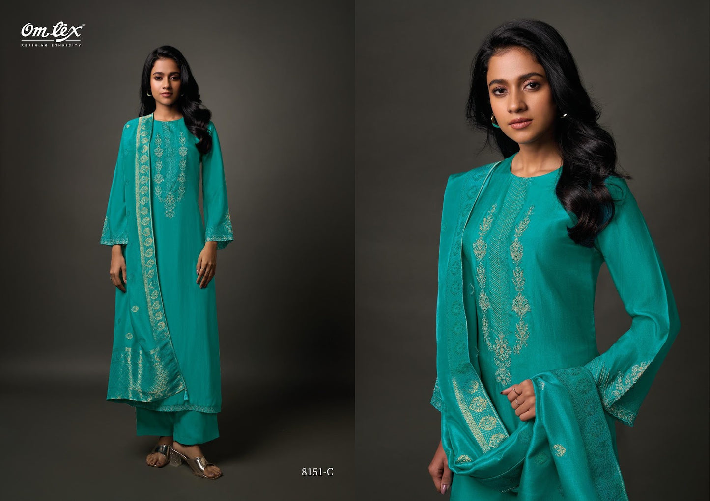 Vaishori Omtex Silk Pant Style Suits Wholesale