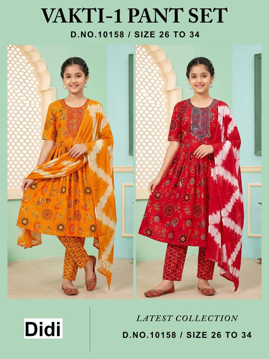 Vakti 1 Dn 10158 Didi Capsule Print Girls Readymade Pant Suits Wholesaler India