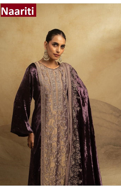 Vakya 2850 Naariti Velvet Suits Exporter Gujarat