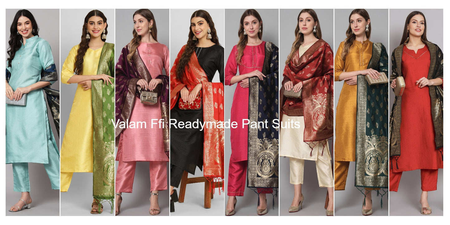Valam Ffi Silk Readymade Pant Style Suits Exporter India