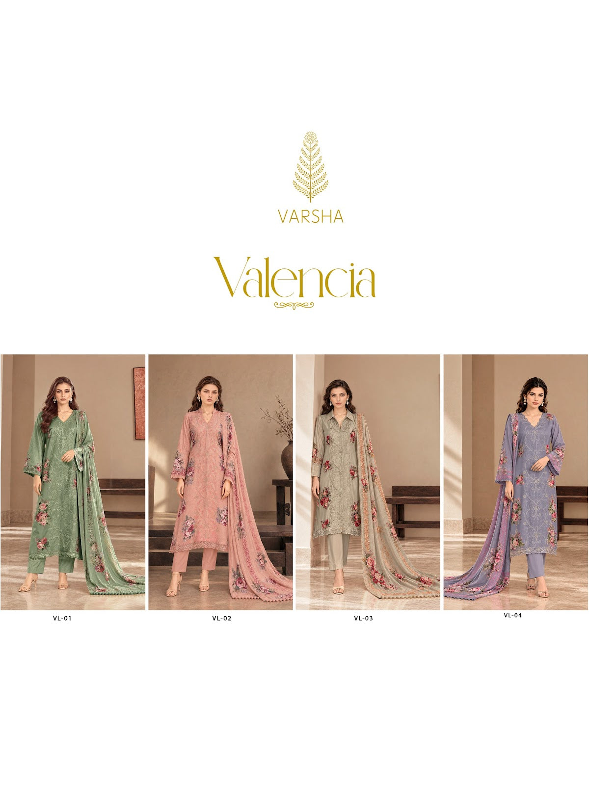 Valencia Varshaa Viscose Pashmina Suits Supplier Gujarat