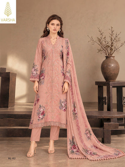 Valencia Varshaa Viscose Pashmina Suits Supplier Gujarat