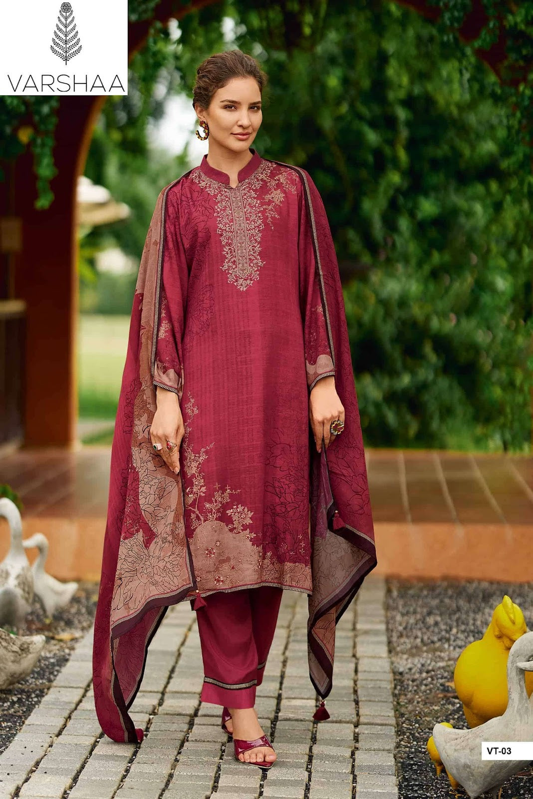 Valentina Varshaa Viscose Muslin Pant Style Suits Supplier Ahmedabad