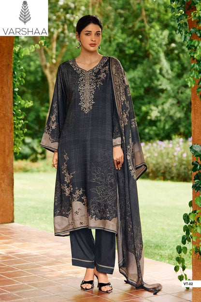 Valentina Varshaa Viscose Muslin Pant Style Suits Supplier Ahmedabad
