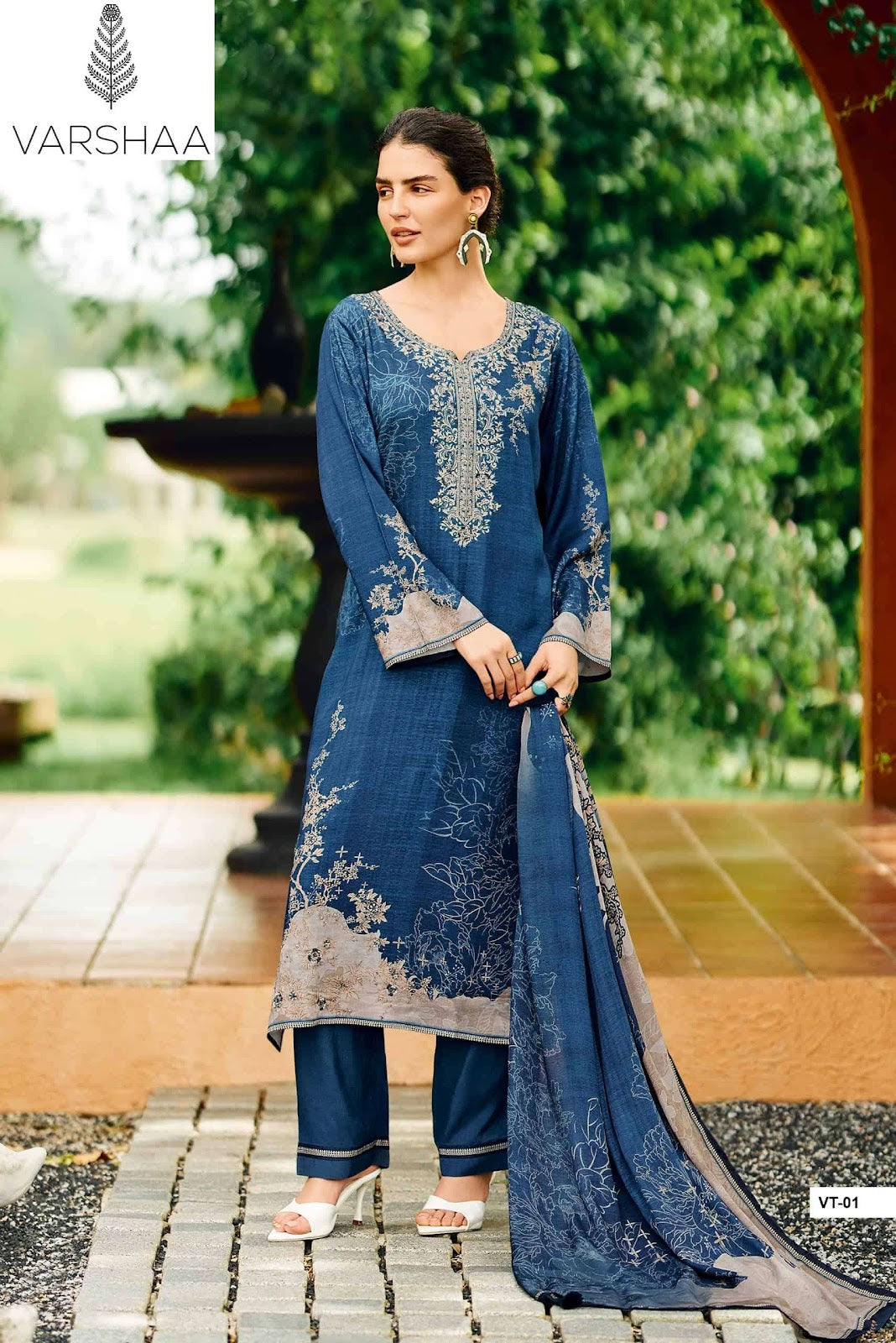 Valentina Varshaa Viscose Muslin Pant Style Suits Supplier Ahmedabad