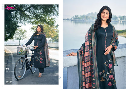Valentine Avon Trendz Cotton Satin Pant Style Suits Wholesale Price