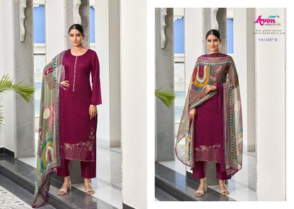 Valentine Vol 2 Avon Trendz Jam Satin Pant Style Suits Exporter Gujarat