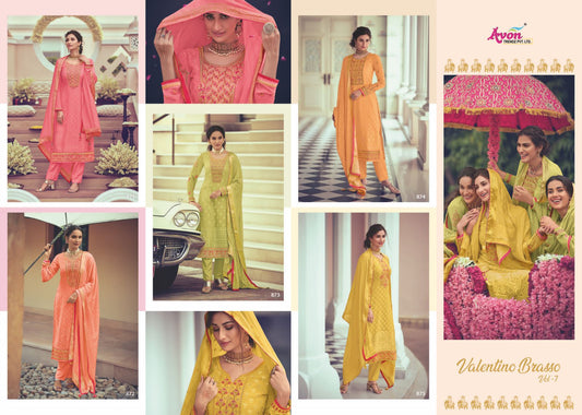 Valentino Brasso Vol 7 Avon Trendz Silk Pant Style Suits Wholesaler