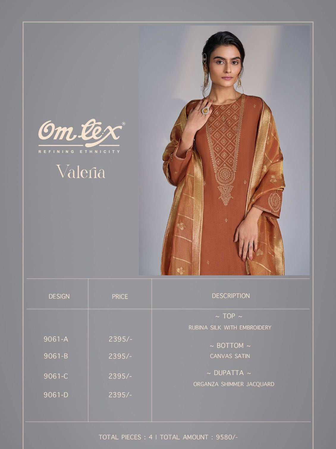 Valeria Omtex Silk Pant Style Suits Supplier India