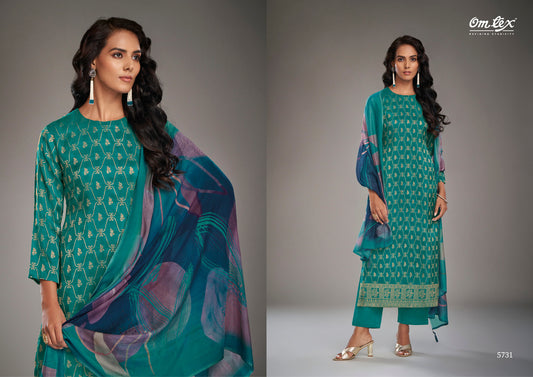 Valeria 5731 Omtex Silk Jacquard Plazzo Style Suits Manufacturer Ahmedabad