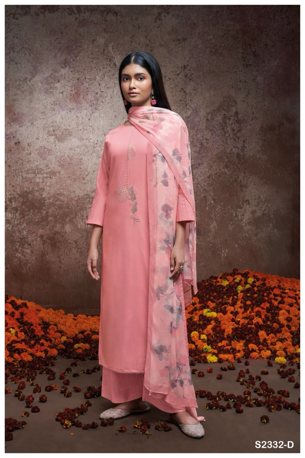 Valerie-2332 Ganga Premium Cotton Plazzo Style Suits Wholesale Price