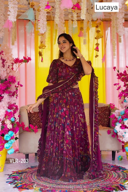 Vallari Vol 2 Lucaya Chinon Lehenga Choli Manufacturer India