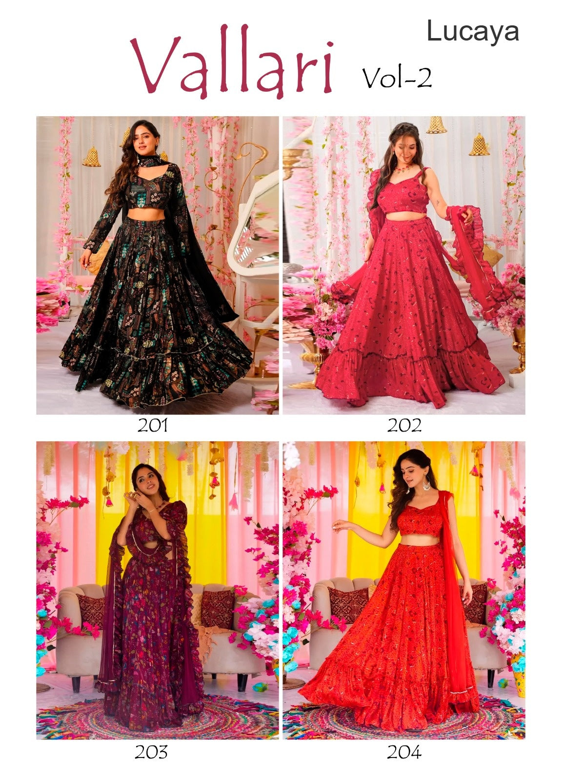 Vallari Vol 2 Lucaya Chinon Lehenga Choli Manufacturer India