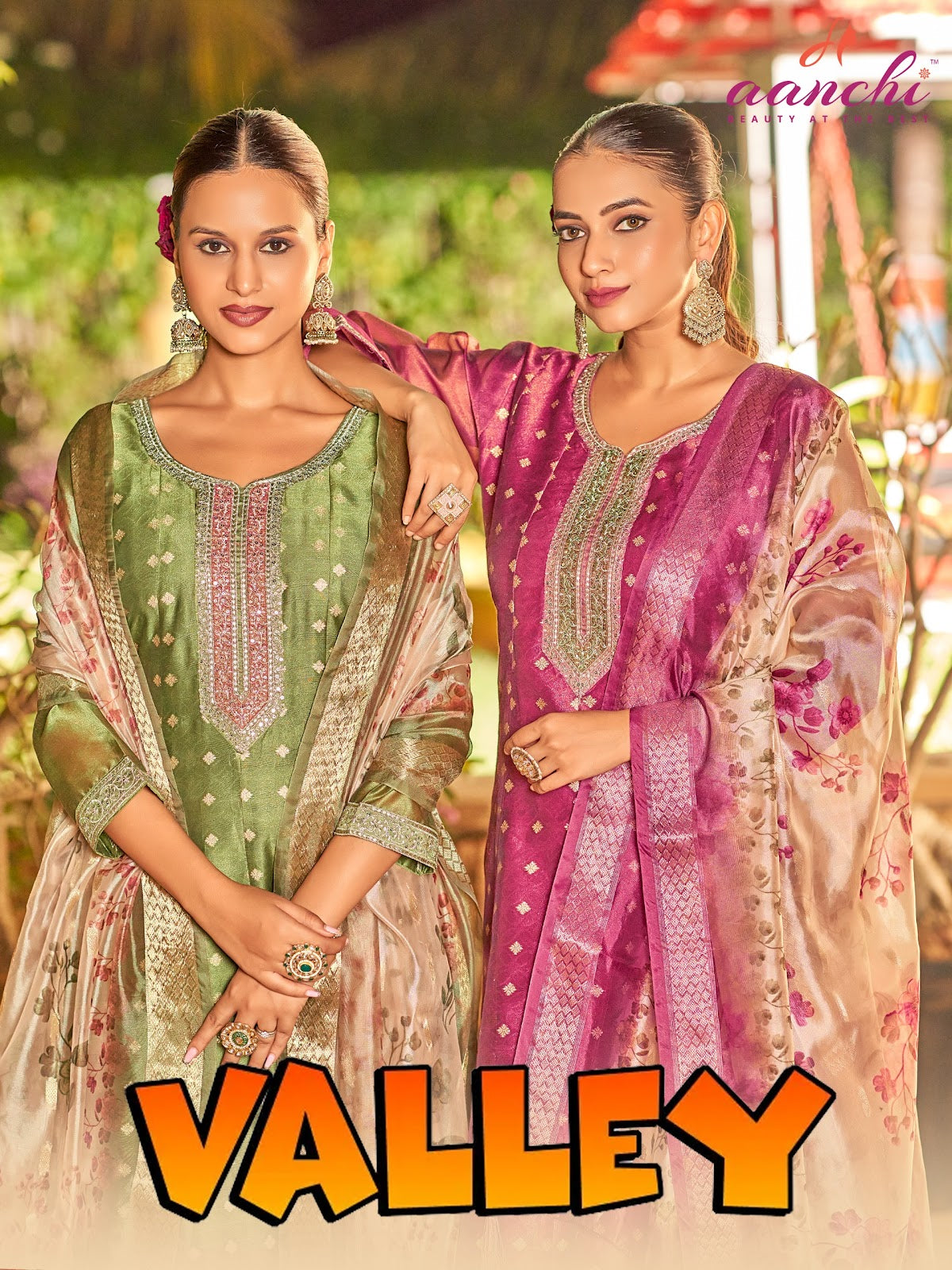 Valley Aanchi Jacquard Readymade Pant Style Suits Supplier Ahmedabad