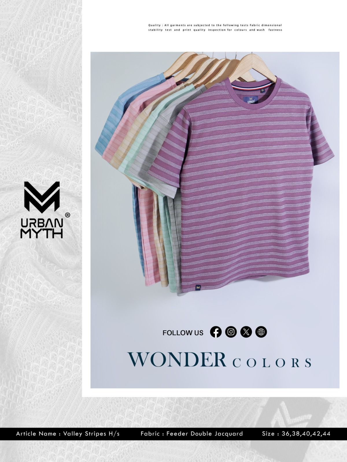 Valley Stripes Urban Myth Jacquard Mens Tshirts Exporter Ahmedabad