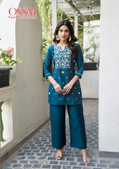 Vama Vol 2 Ossm Vetican Silk Co Ord Set Wholesaler
