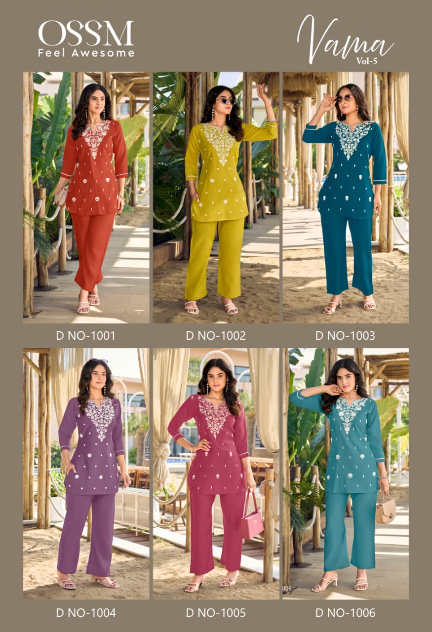 Vama Vol 5 Ossm Viscose Co Ord Set Wholesale Price