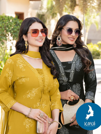 Vamika Kaya Rayon Readymade Suits Manufacturer Ahmedabad