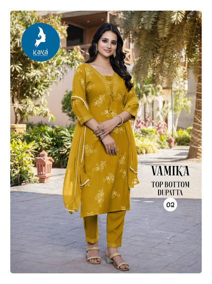 Vamika Kaya Rayon Readymade Suits Manufacturer Ahmedabad