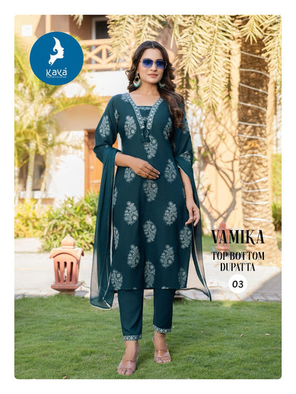 Vamika Kaya Rayon Readymade Suits Manufacturer Ahmedabad