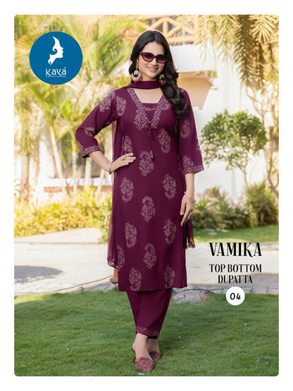 Vamika Kaya Rayon Readymade Suits Manufacturer Ahmedabad