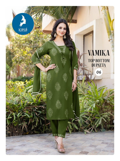 Vamika Kaya Rayon Readymade Suits Manufacturer Ahmedabad