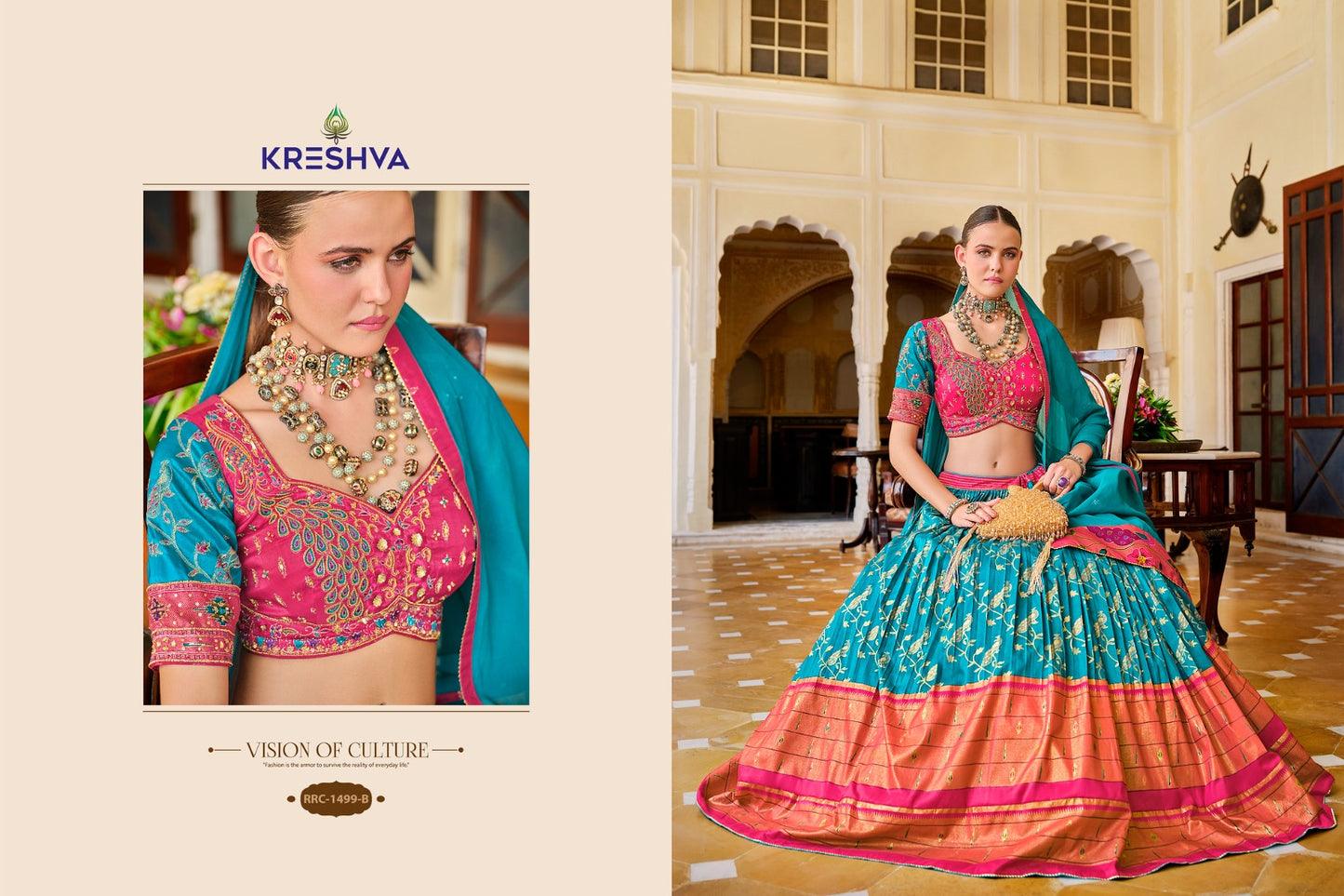 Vamika Kreshva Silk Lehenga Choli Supplier Ahmedabad