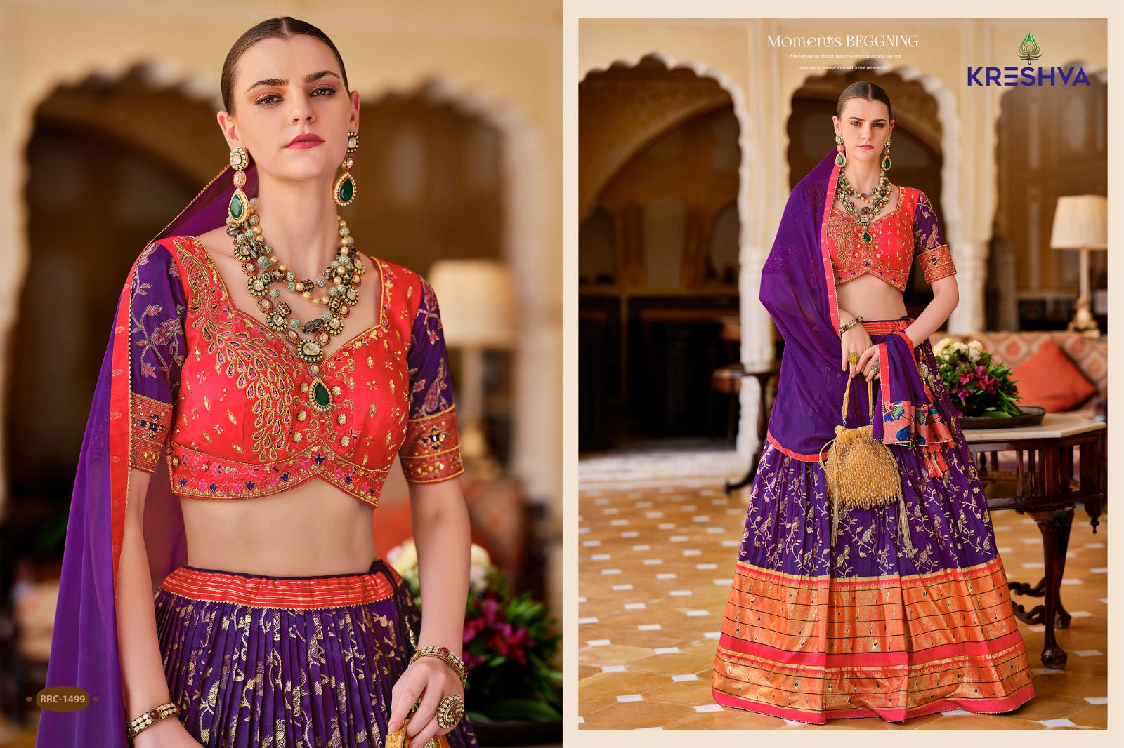 Vamika Kreshva Silk Lehenga Choli Supplier Ahmedabad