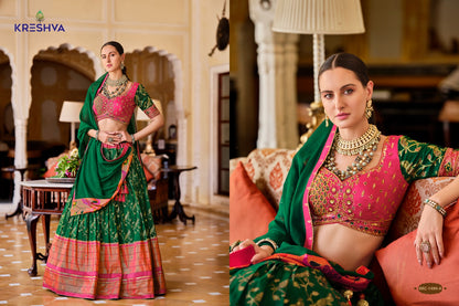 Vamika Kreshva Silk Lehenga Choli Supplier Ahmedabad