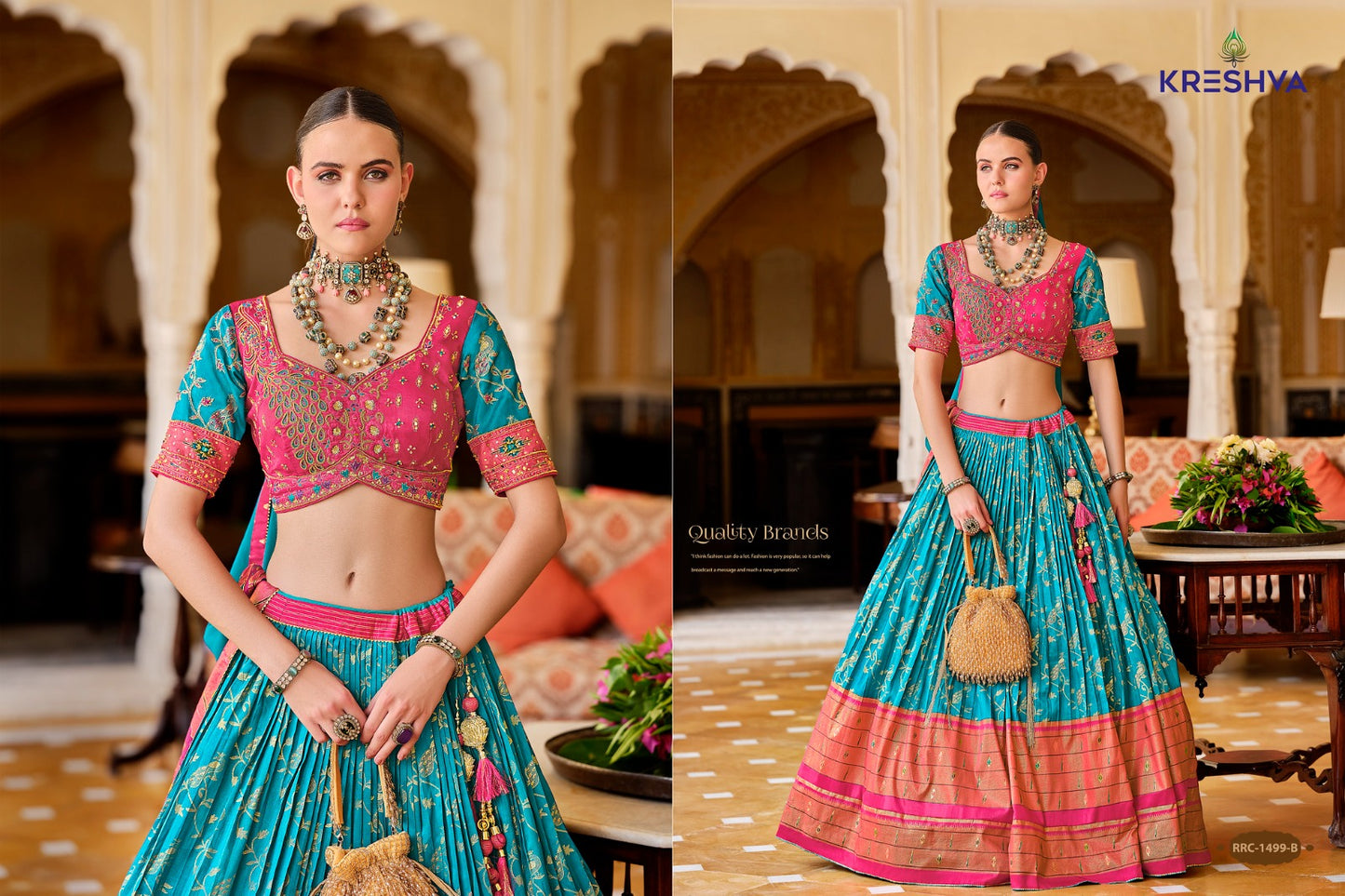 Vamika Kreshva Silk Lehenga Choli Supplier Ahmedabad