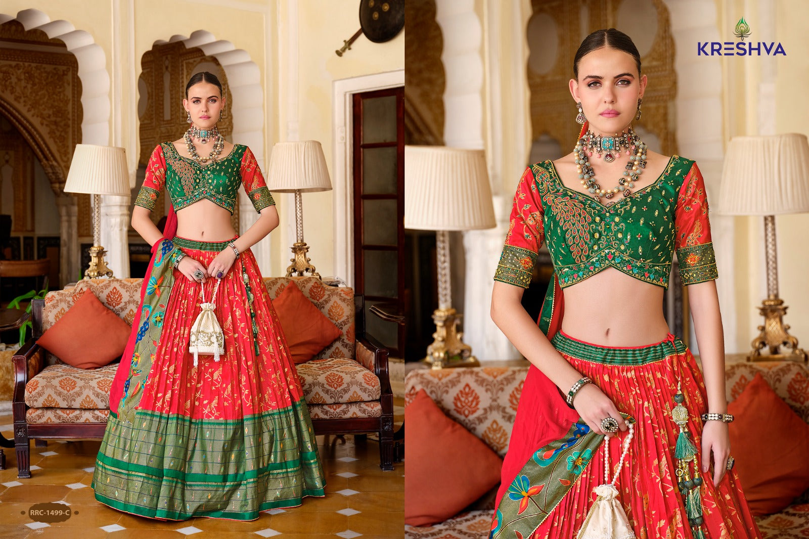 Vamika Kreshva Silk Lehenga Choli Supplier Ahmedabad