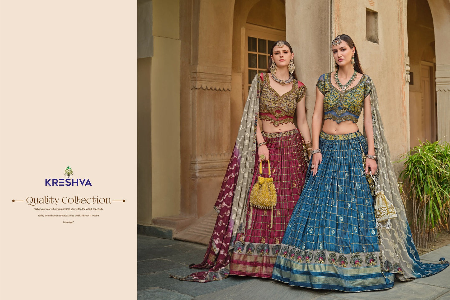 Vamika Kreshva Silk Lehenga Choli Supplier Ahmedabad