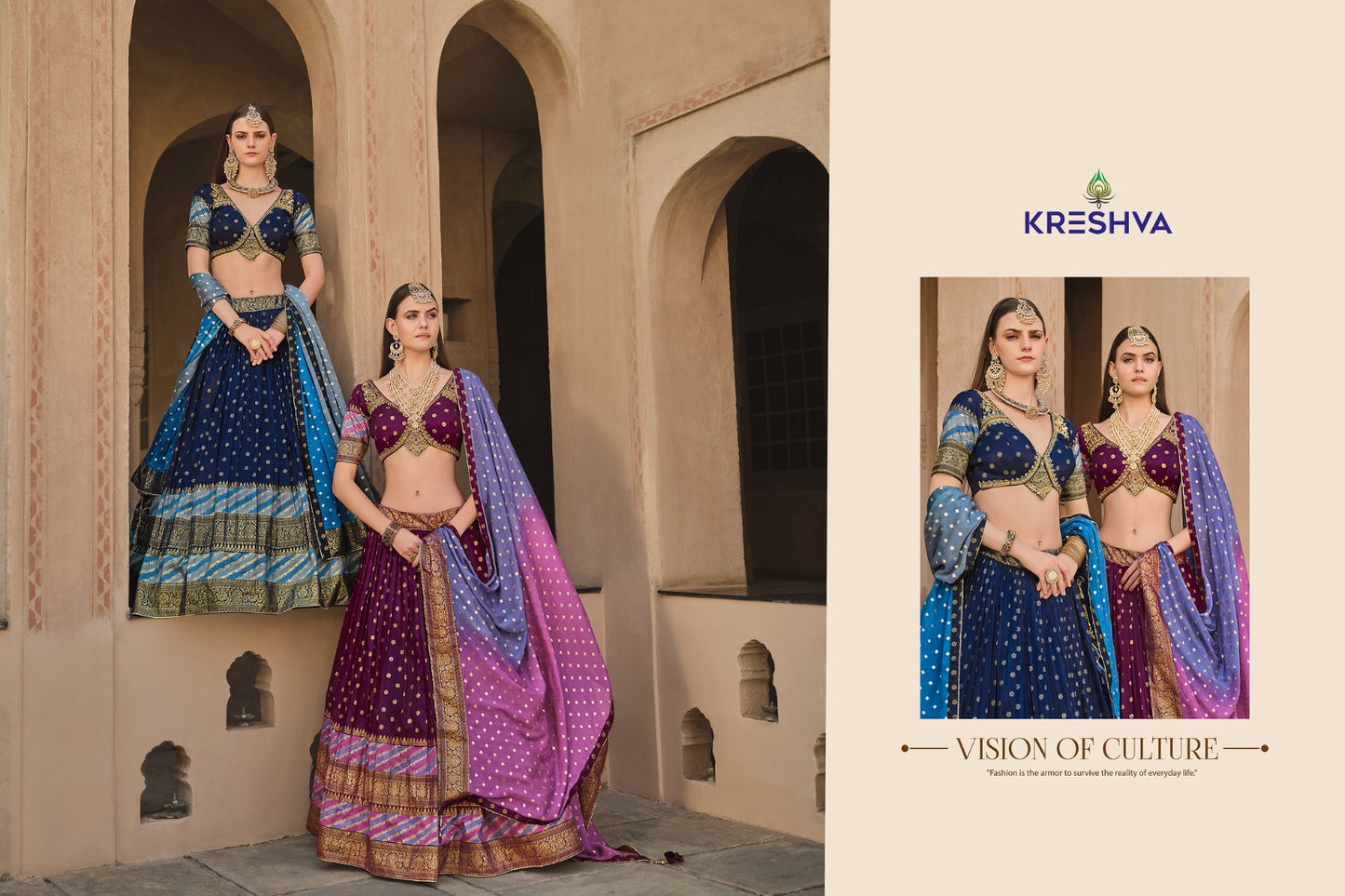 Vamika Kreshva Silk Lehenga Choli Supplier Ahmedabad