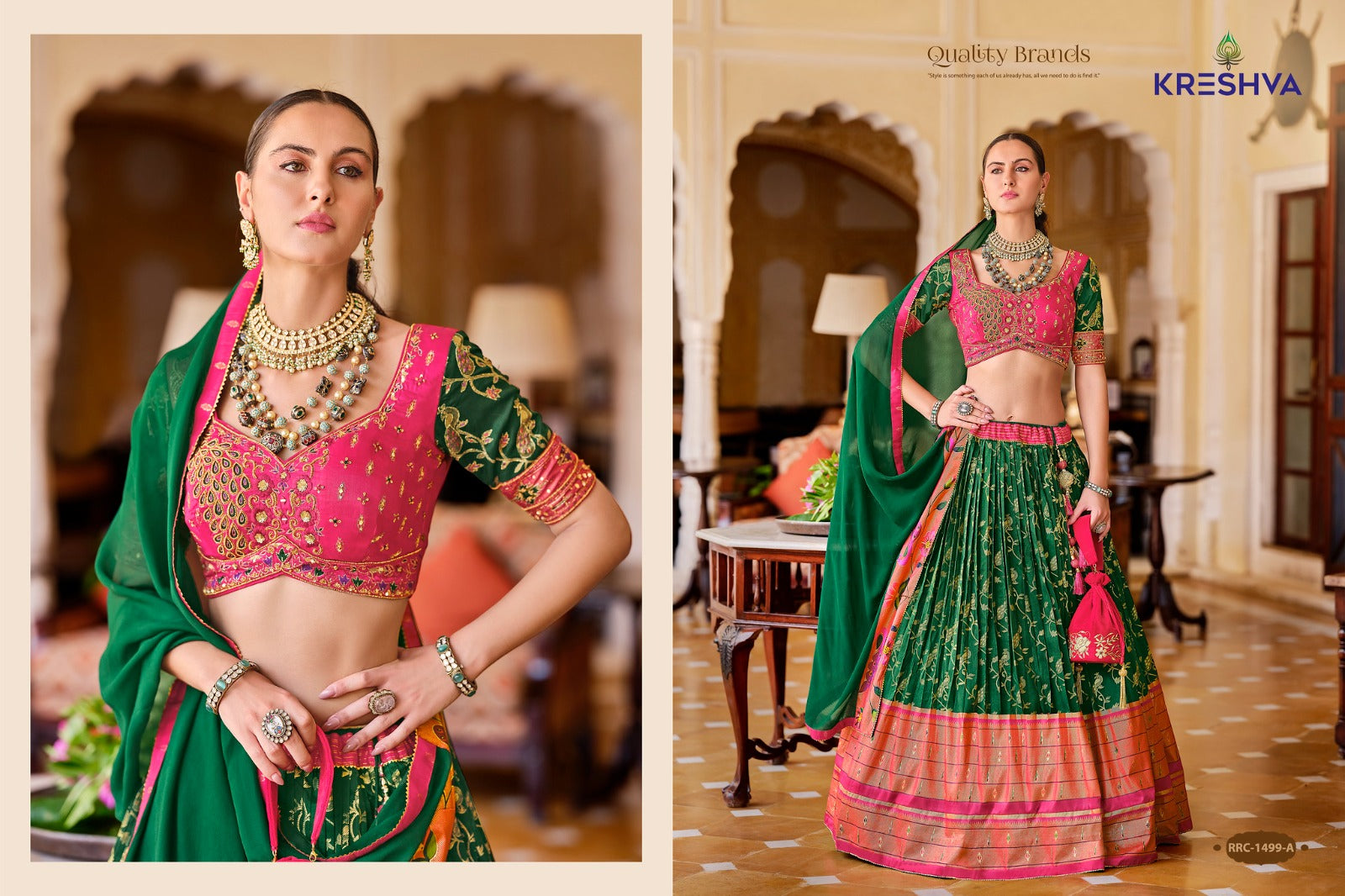 Vamika Kreshva Silk Lehenga Choli Supplier Ahmedabad
