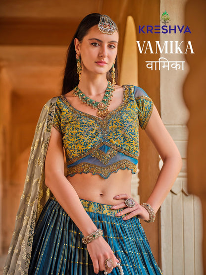 Vamika Kreshva Silk Lehenga Choli Supplier Ahmedabad