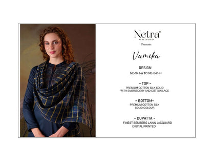 Vamika Netra Premium Cotton Pant Style Suits Exporter Ahmedabad