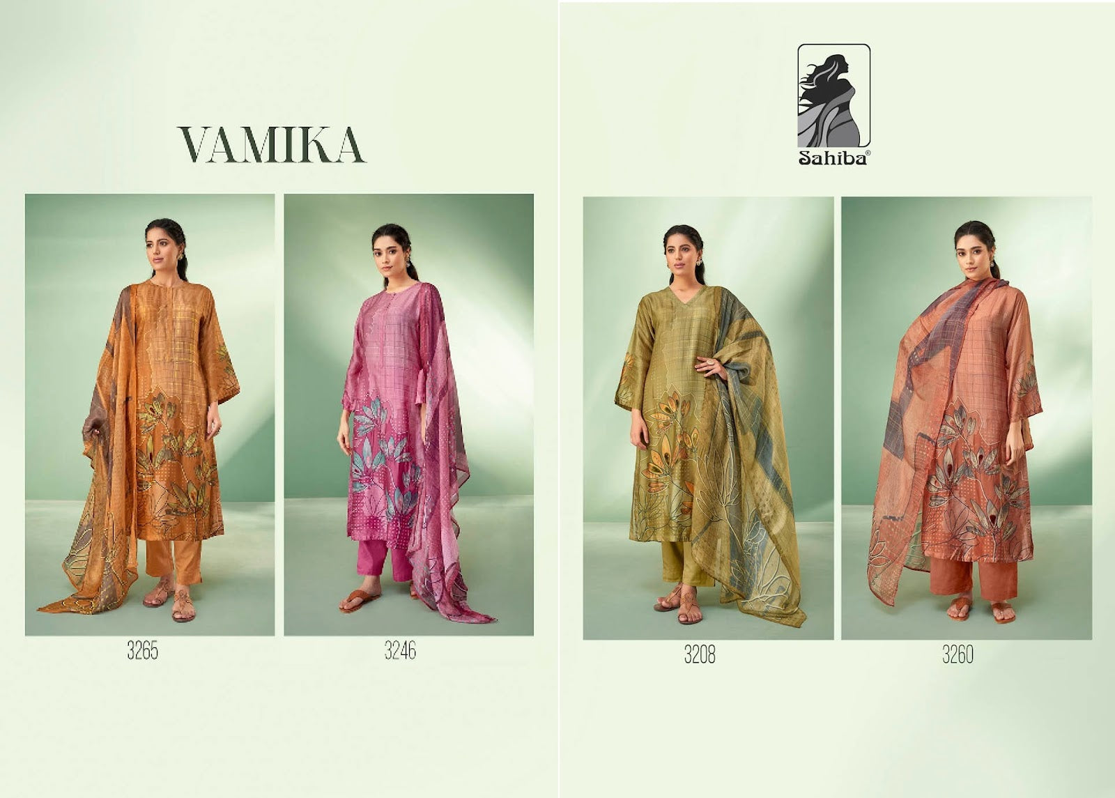 Vamika Sahiba Russian Silk Plazzo Style Suits Exporter India