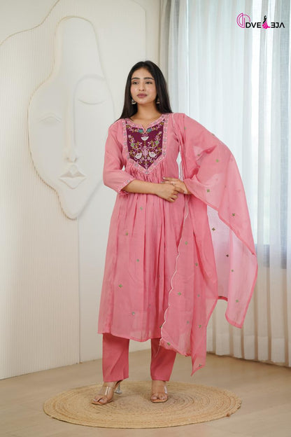 Vamika Series Dveeja Fashion Chanderi Readymade Anarkali Suits Supplier Ahmedabad