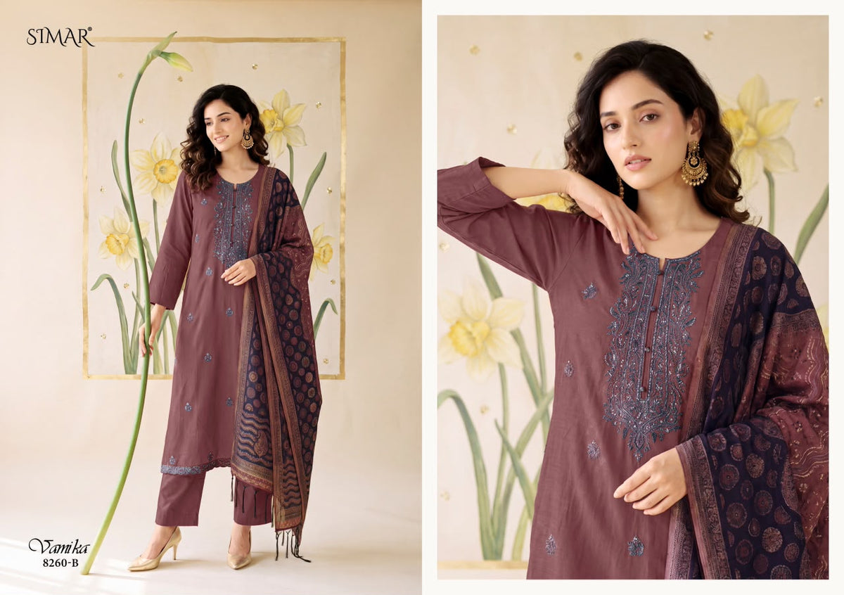 Vamika Simar Viscose Pashmina Suits Exporter