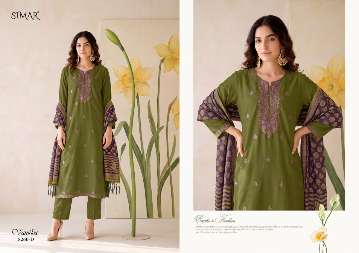 Vamika Simar Viscose Pashmina Suits Exporter