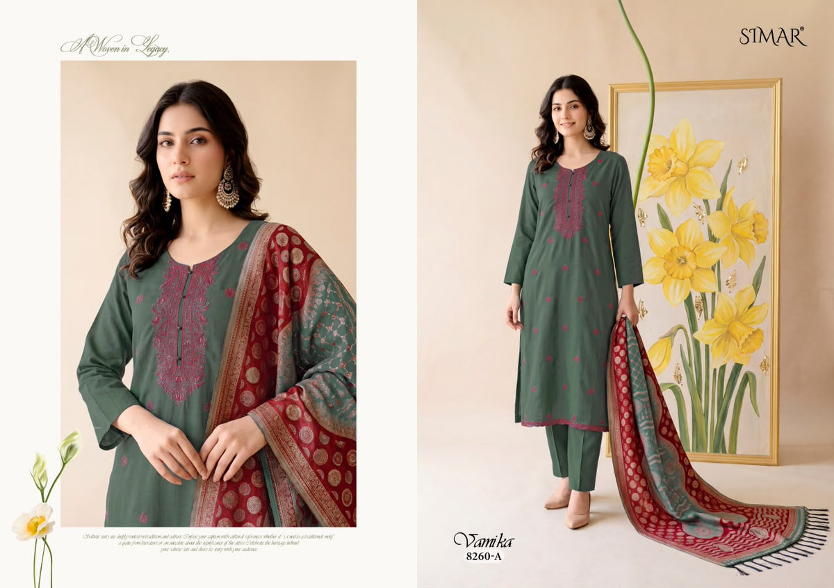 Vamika Simar Viscose Pashmina Suits Exporter