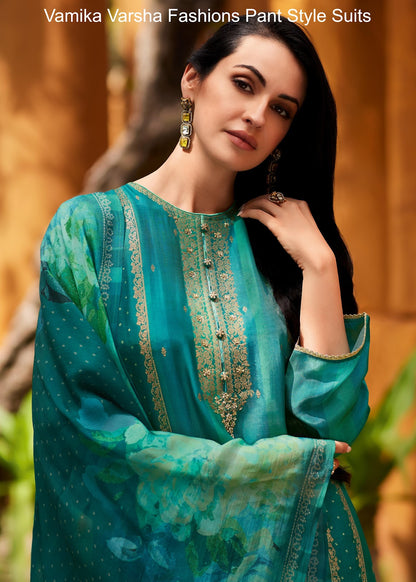 Vamika Varsha Fashions Muslin Pant Style Suits Manufacturer