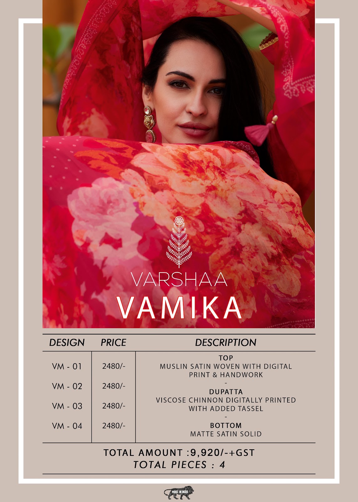 Vamika Varsha Fashions Muslin Pant Style Suits Manufacturer