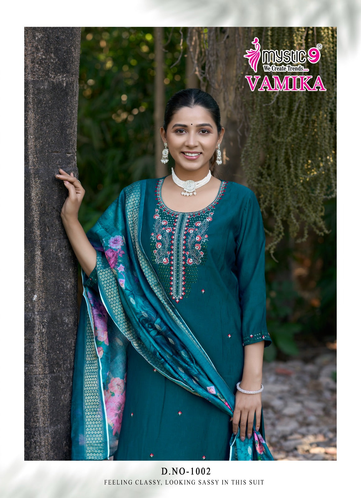 Vamika Vol 1 Mystic 9 Silk Readymade Pant Style Suits Manufacturer