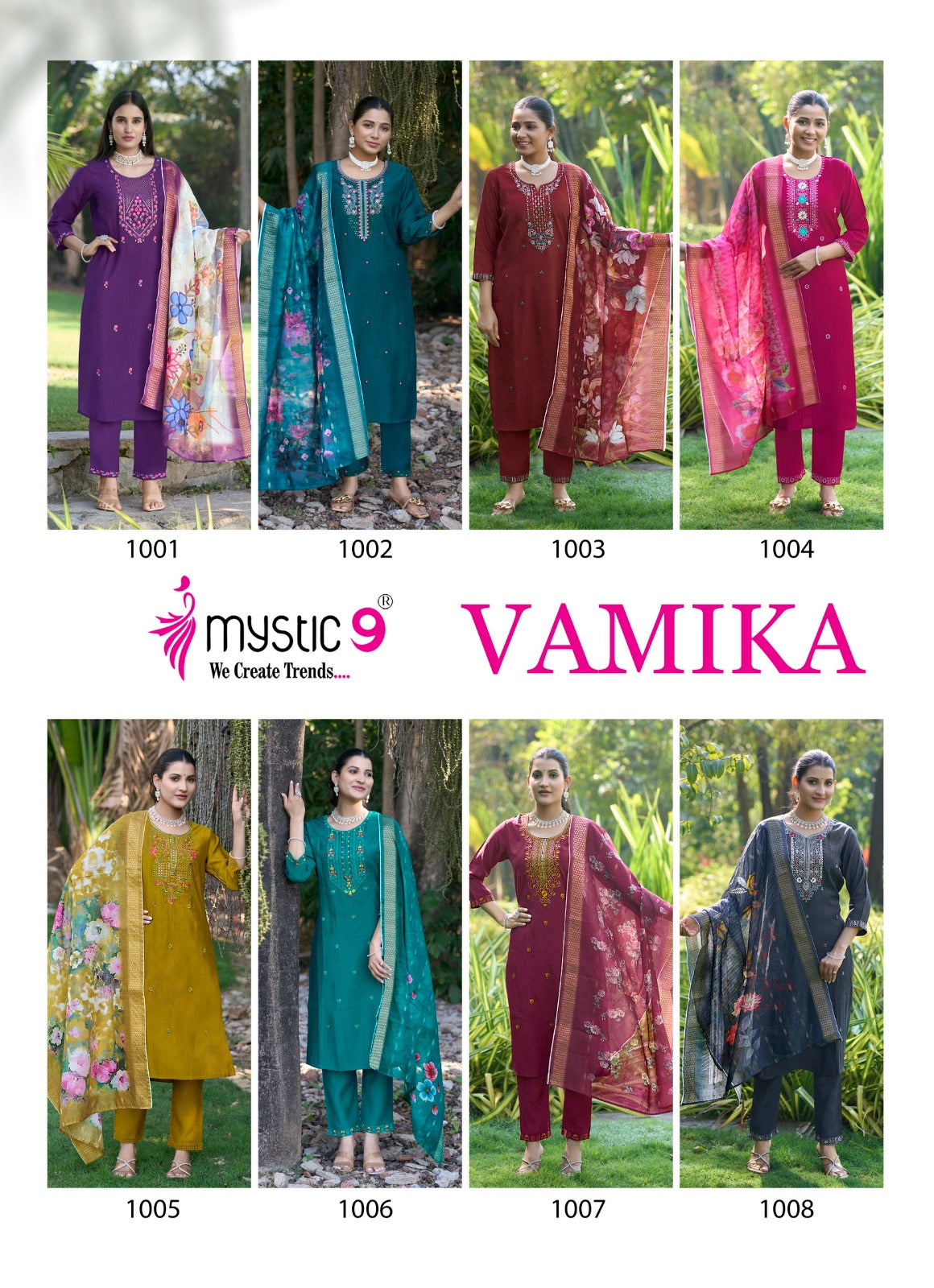 Vamika Vol 1 Mystic 9 Silk Readymade Pant Style Suits Manufacturer