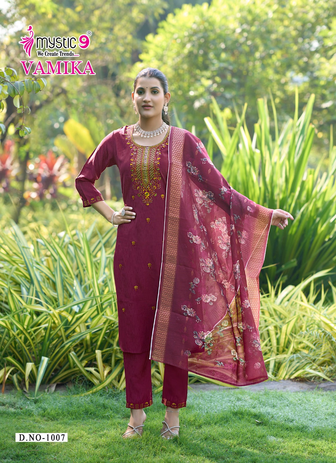Vamika Vol 1 Mystic 9 Silk Readymade Pant Style Suits Manufacturer
