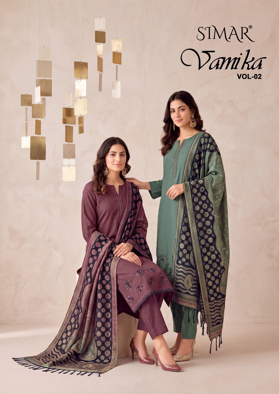 Vamika Vol 2 Simar Viscose Pashmina Suits Exporter India