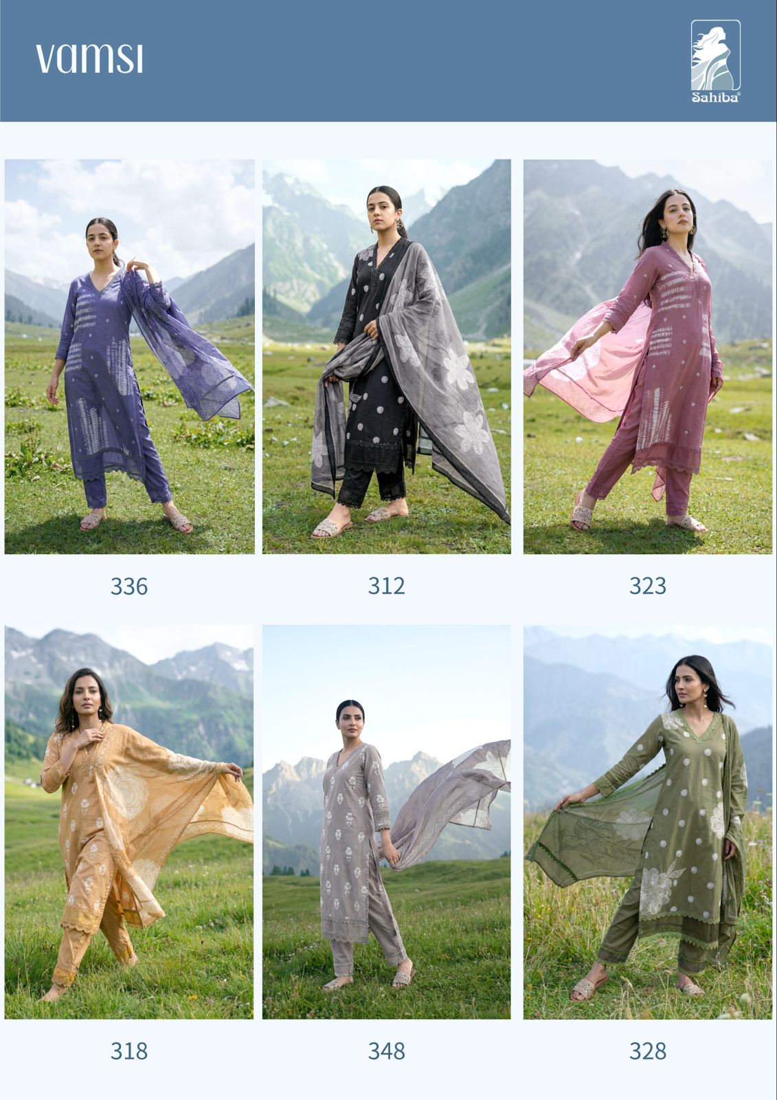 Vamsi Sahiba Cotton Lawn Pant Style Suits Manufacturer Gujarat