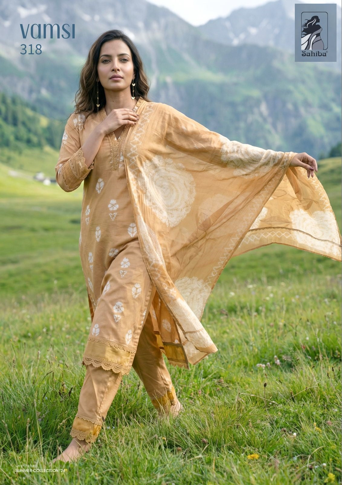 Vamsi Sahiba Cotton Lawn Pant Style Suits Manufacturer Gujarat