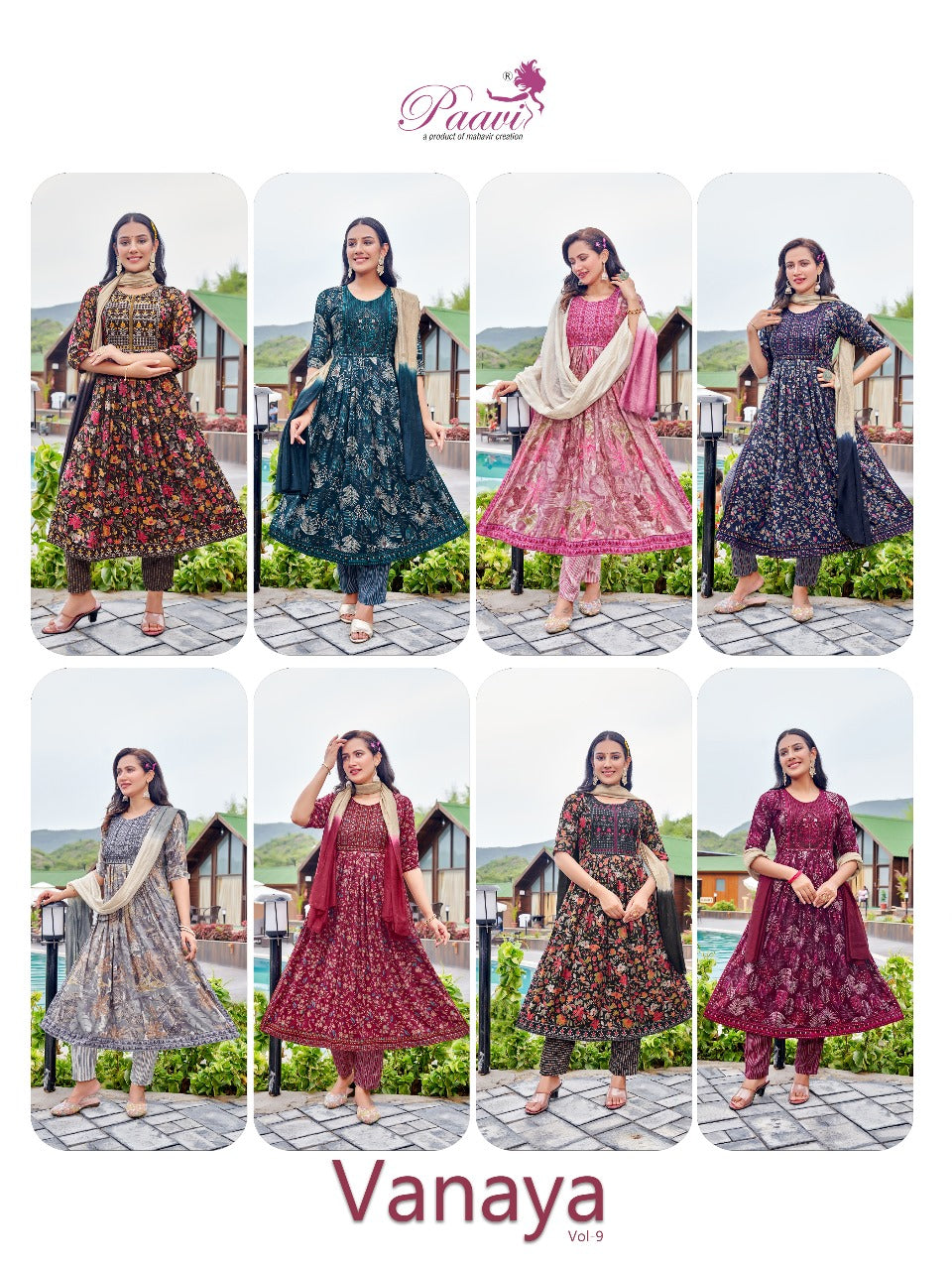 Vanaya Vol 9 Paavi Heavy Rayon Readymade Pant Style Suits Wholesale Rate